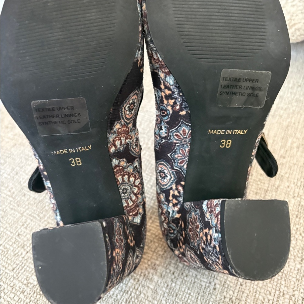 Sundance Catalog Beauty Beyond Floral Mary Jane Heels EU 38 Boho Italy - Picture 5 of 5